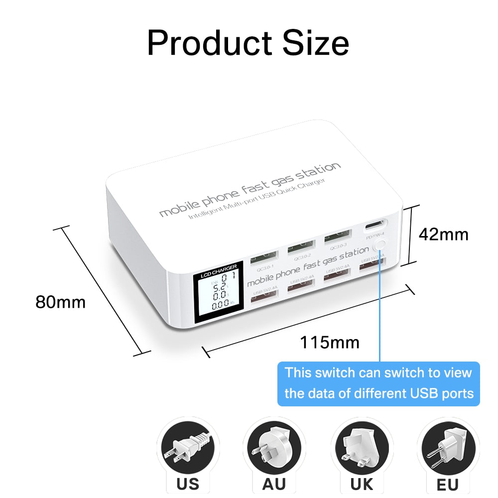 100W USB Charging Station