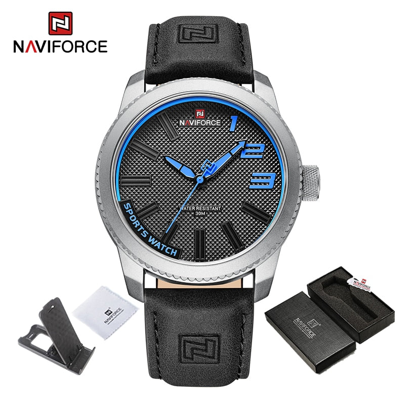 Shockproof Waterproof Leather Watch Men 