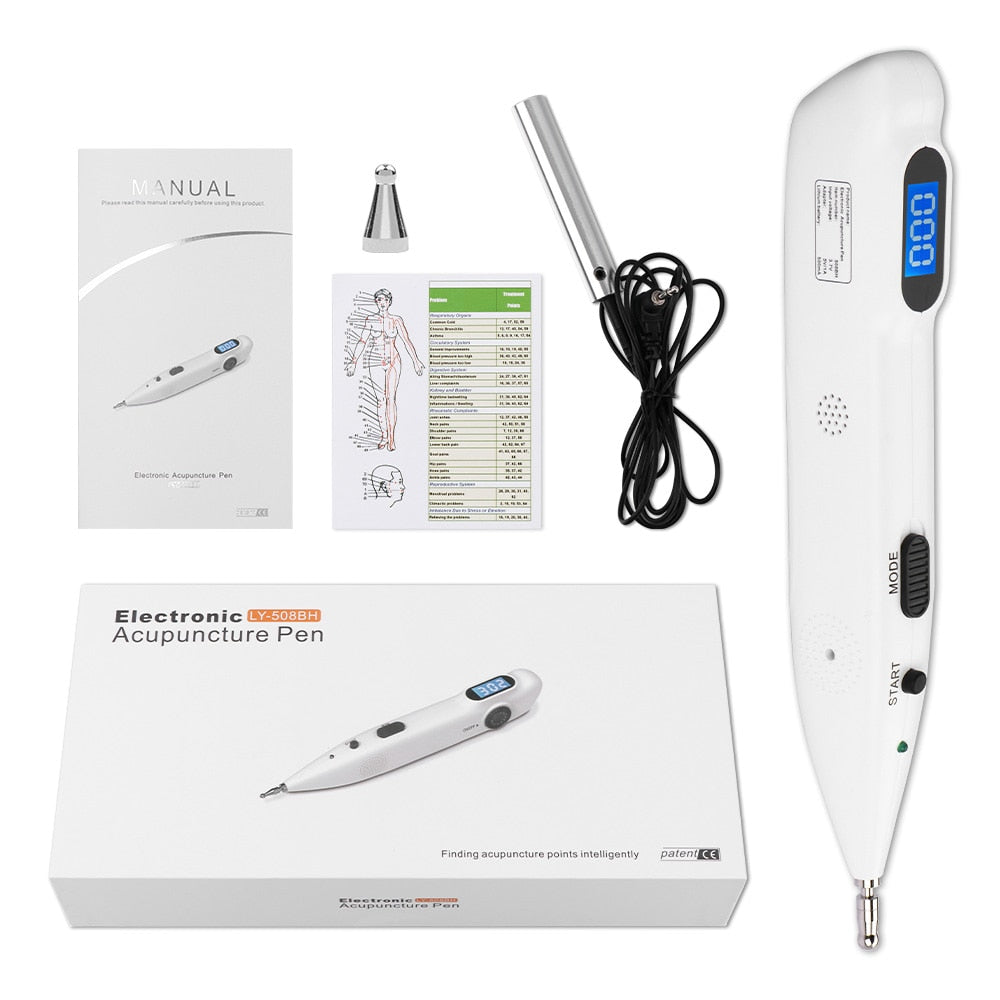 Stylo d'acupuncture Rechargeable par USB Point d'acupuncture électrique stylo de Massage appareil de Massage masseur corporel thérapie par stimulateur musculaire