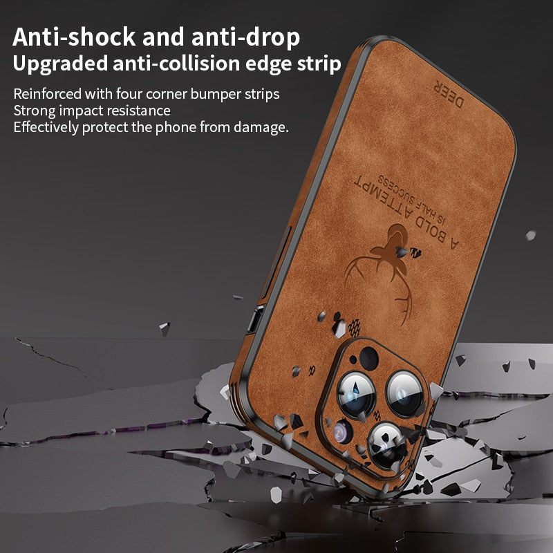 Luxury Deer Leather Phone Case