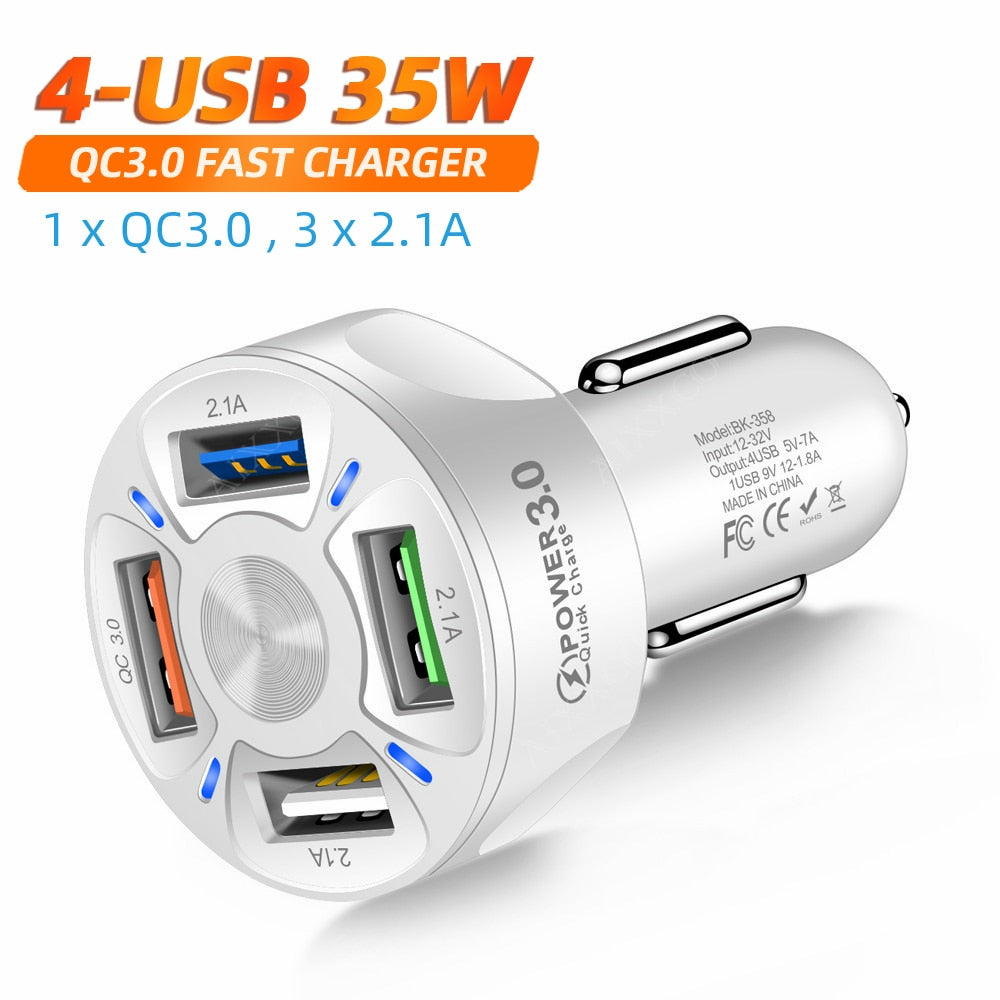 3 Ports USB Car Charger 