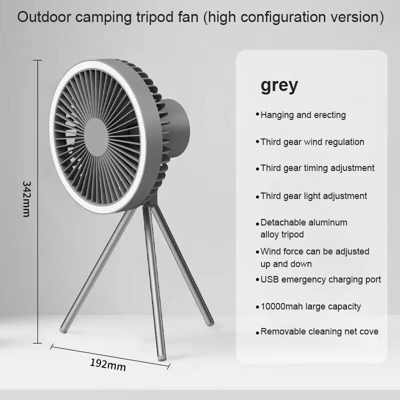 Triangular Fan Portable Foldable Outdoor Camping And Picnic Dual Purpose Small Electric Fan