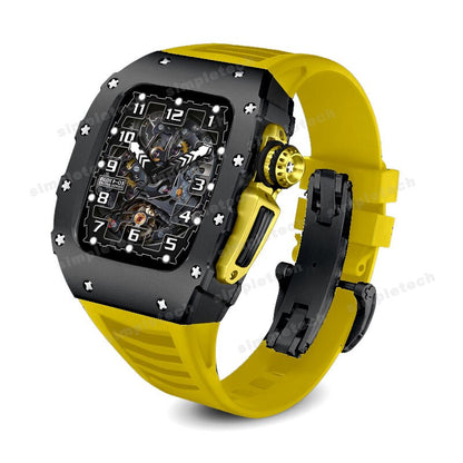 Metal Case for iWatch Series Fluorine Rubber Strap