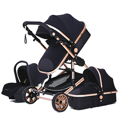 High Landscape Baby Stroller 3 in 1 With Car Seat Pink Stroller Luxury Travel Pram Car seat and Stroller Baby Carrier Pushchair