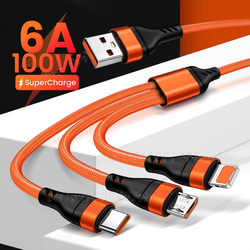 6A 3 in 1 SuperCharging Cable