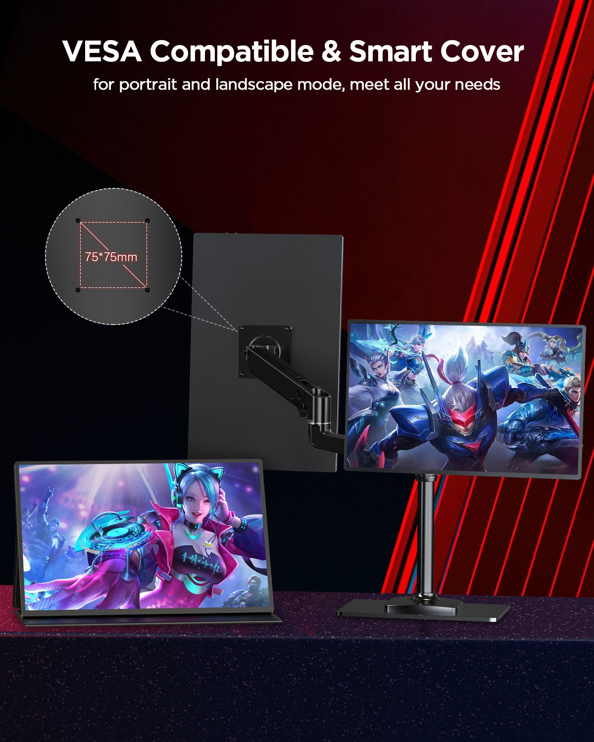 2K Portable Monitor 2560*1600 16:10 100RGB 500Cd/m² 120Hz 