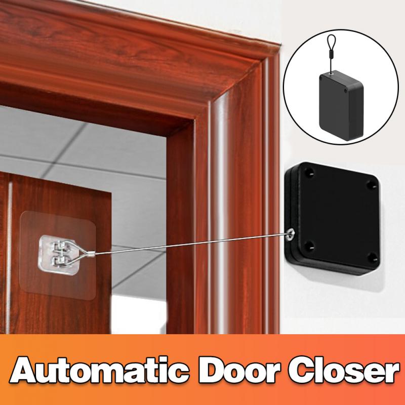 Automatic Sensor Door Closer Punch-free Adjustable Surface Door Stopper Automatically Close Door Bracket Closer Home Improvement