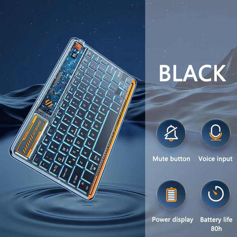 Clavier sans fil clavier Bluetooth Transparent pour Windows Android IOS tablette ipad téléphone multifonctionnel Mini clavier couleur