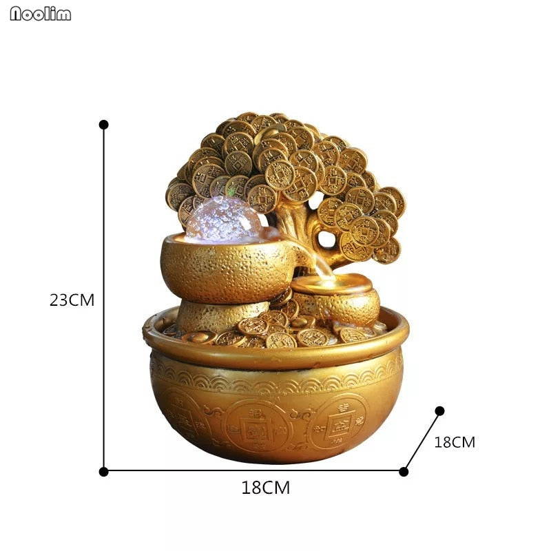 Gold Money Tree Water Fountain Ornaments