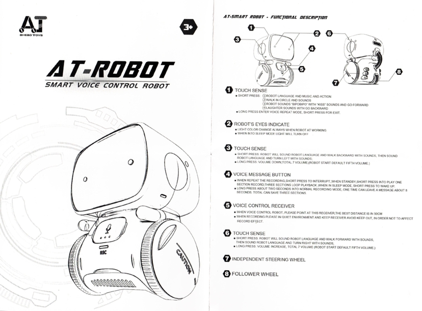 AT100 Interactive Toy Robot